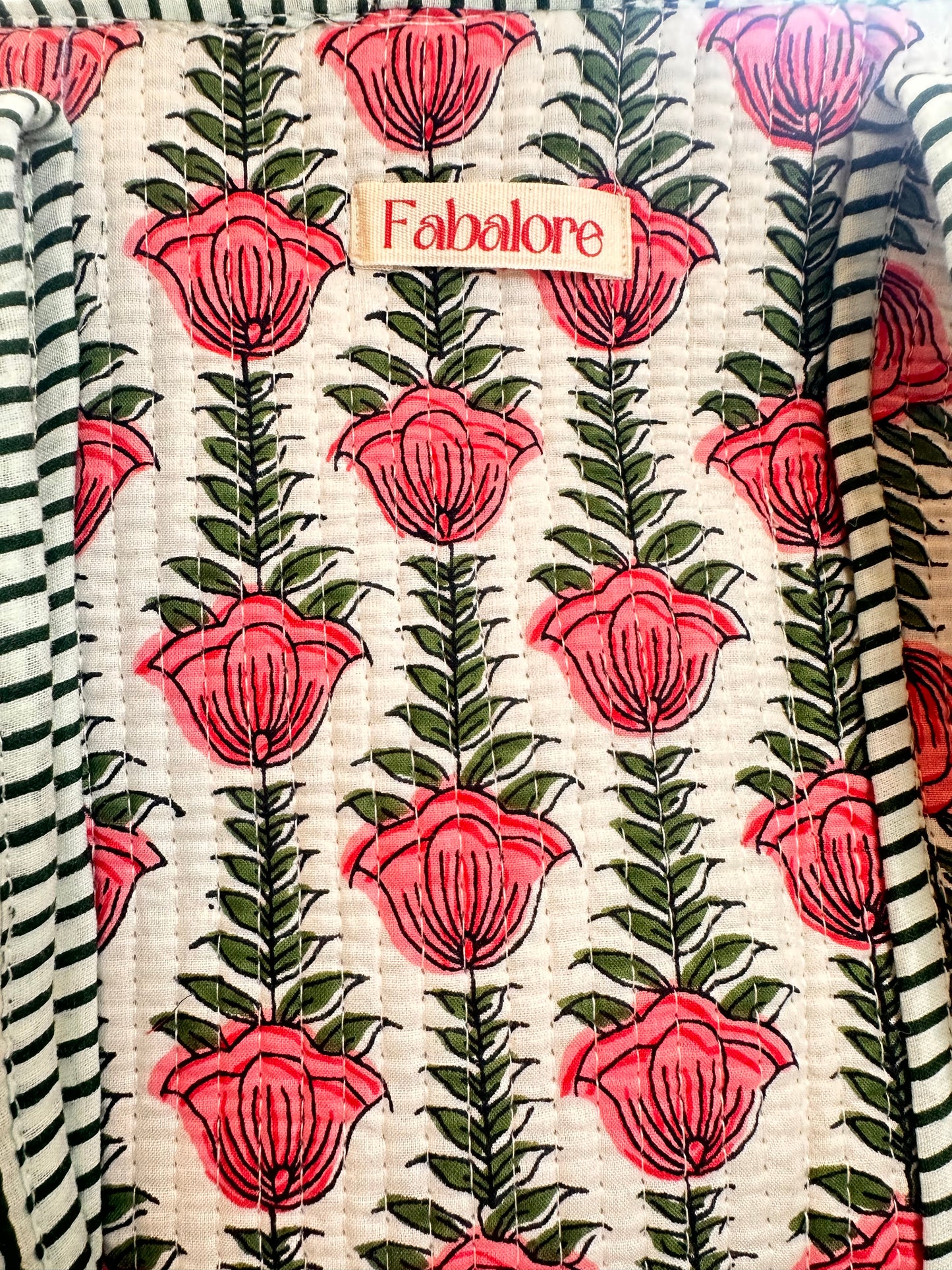 Block print floral Tote